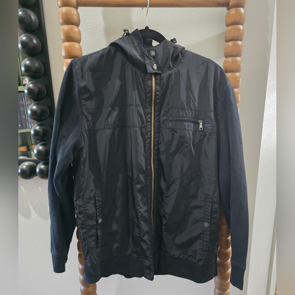 Banana Republic Men’s Black Hooded Zip Jacket Size Large